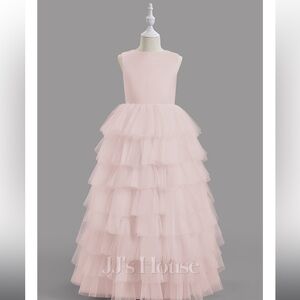 JJ’s house flower girl dress 11 worn for two hours. Like new. Blushing pink